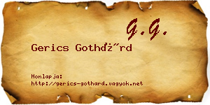 Gerics Gothárd névjegykártya